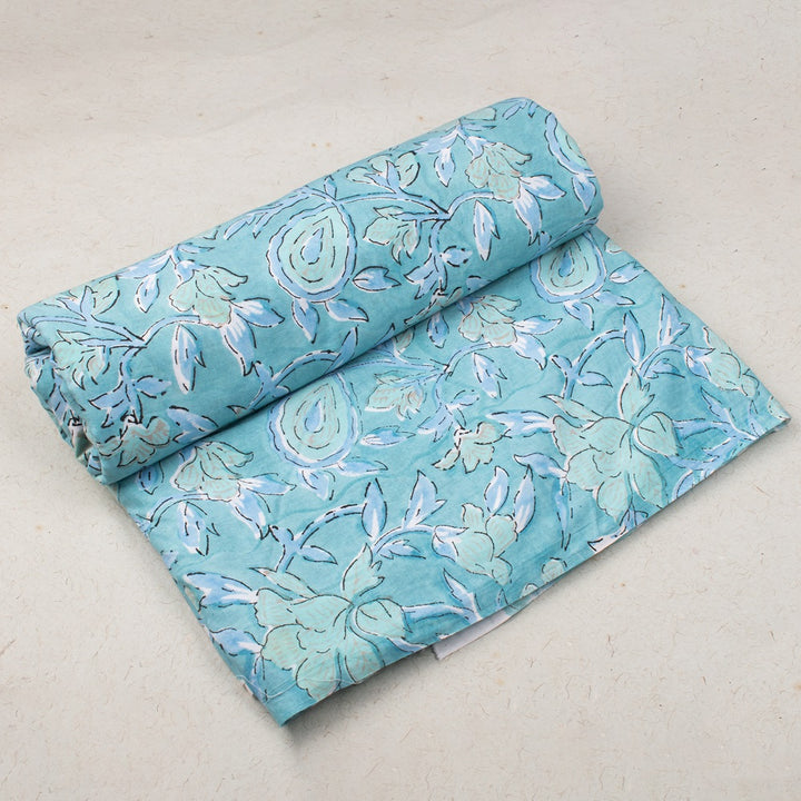 Floral Cotton Fabric by the Yard | Block Print Craft Fabric