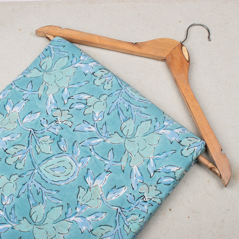 Floral Cotton Fabric by the Yard | Block Print Craft Fabric