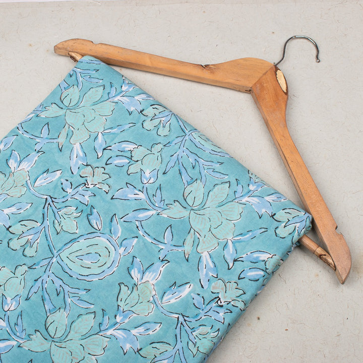 Floral Cotton Fabric by the Yard | Block Print Craft Fabric
