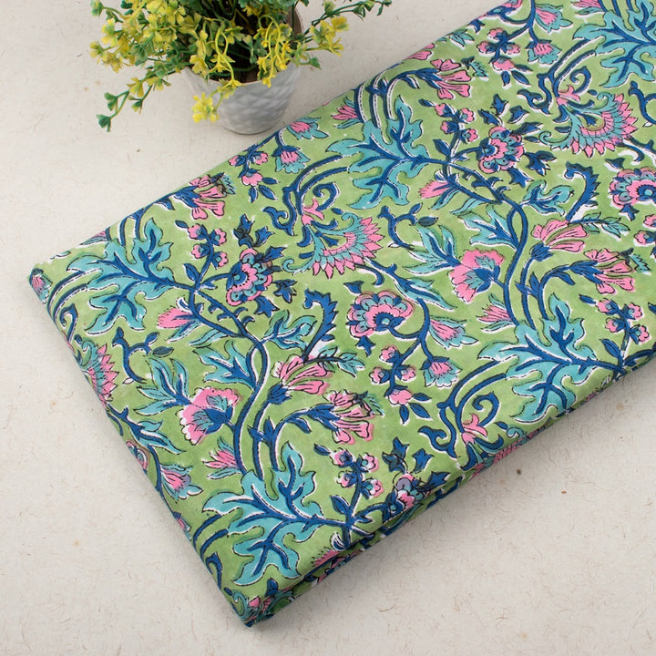 Hand Block Cotton Fabric by the Yard | Block Print Craft Fabric