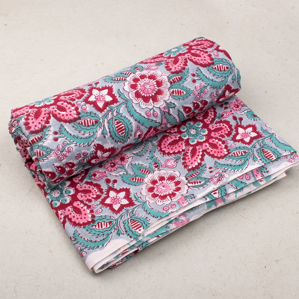 Hand Block Cotton Fabric by the Yard | Block Print Craft Fabric