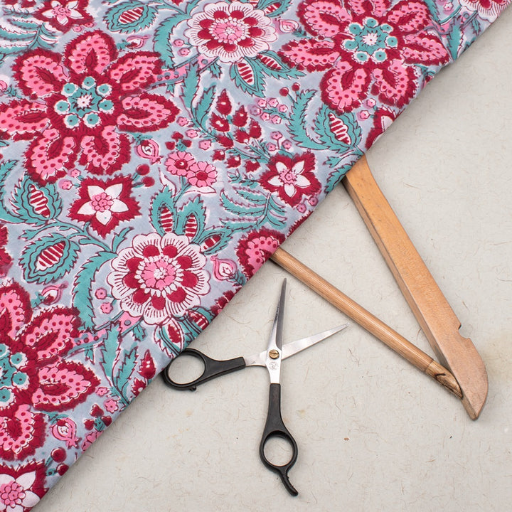 Hand Block Cotton Fabric by the Yard | Block Print Craft Fabric