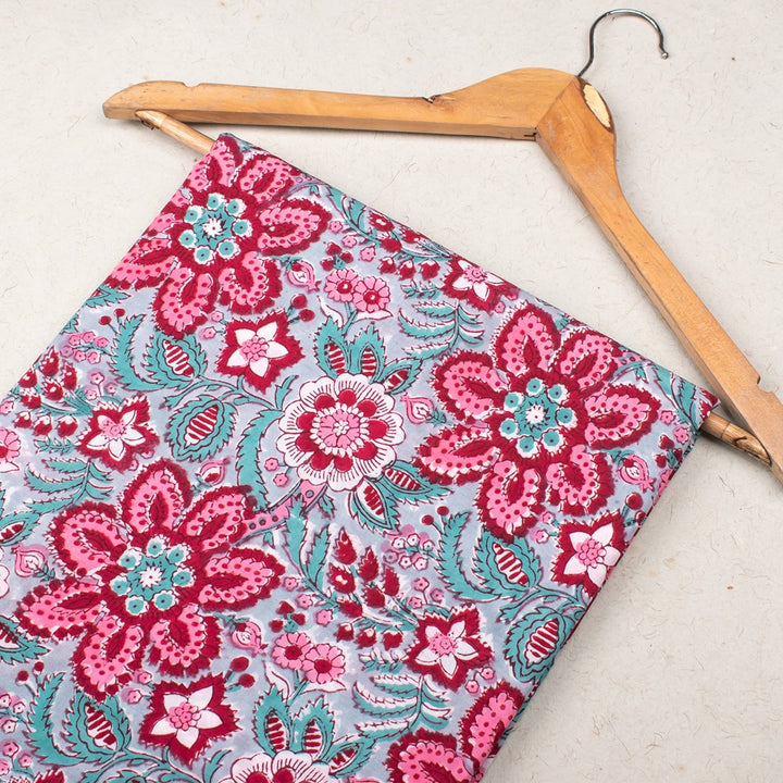 Hand Block Cotton Fabric by the Yard | Block Print Craft Fabric