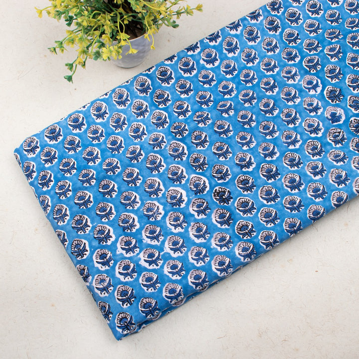 Floral Cotton Fabric by the Yard | Block Print Craft Fabric