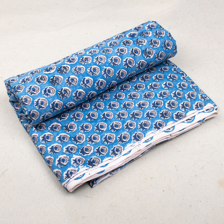 Floral Cotton Fabric by the Yard | Block Print Craft Fabric