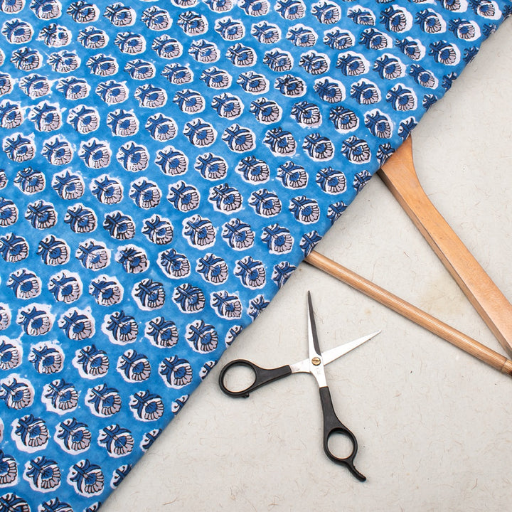 Floral Cotton Fabric by the Yard | Block Print Craft Fabric