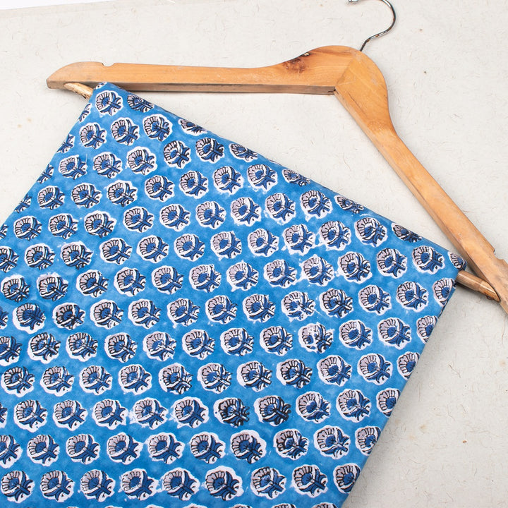 Floral Cotton Fabric by the Yard | Block Print Craft Fabric