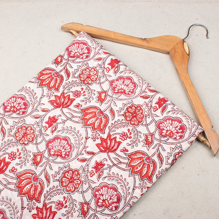 Floral Cotton Fabric by the Yard | Block Print Craft Fabric
