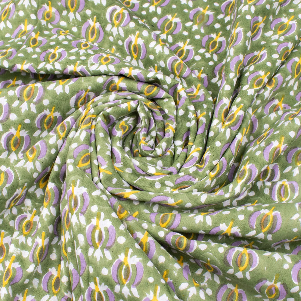 Hand Block Cotton Fabric by the Yard | Block Print Craft Fabric