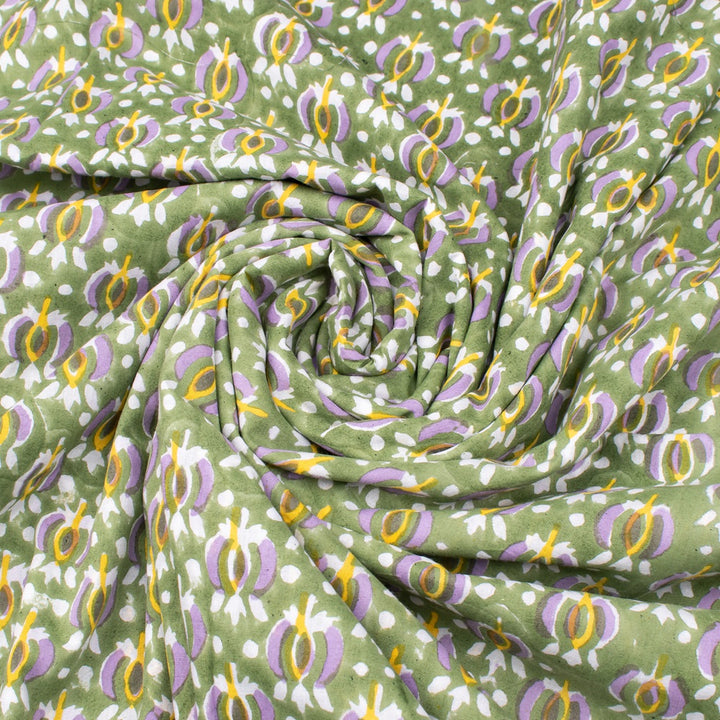 Hand Block Cotton Fabric by the Yard | Block Print Craft Fabric
