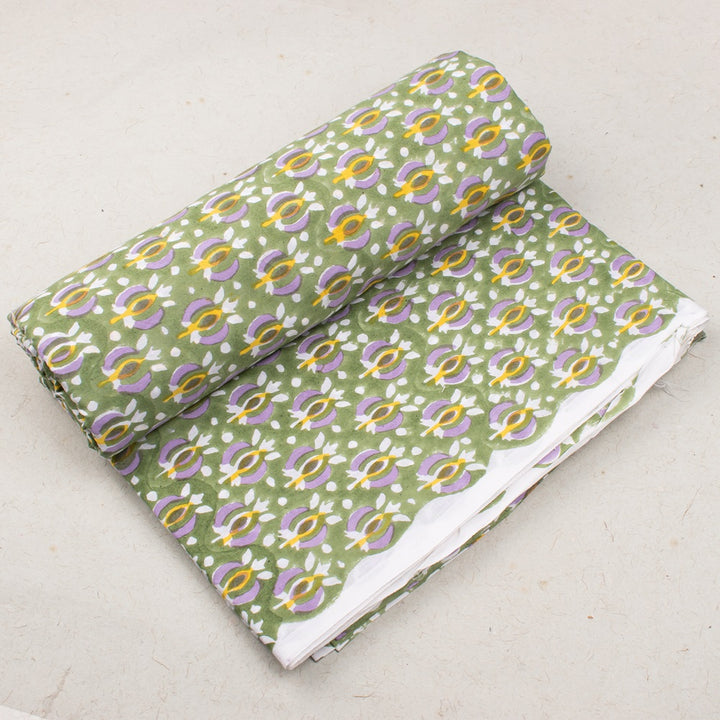 Hand Block Cotton Fabric by the Yard | Block Print Craft Fabric