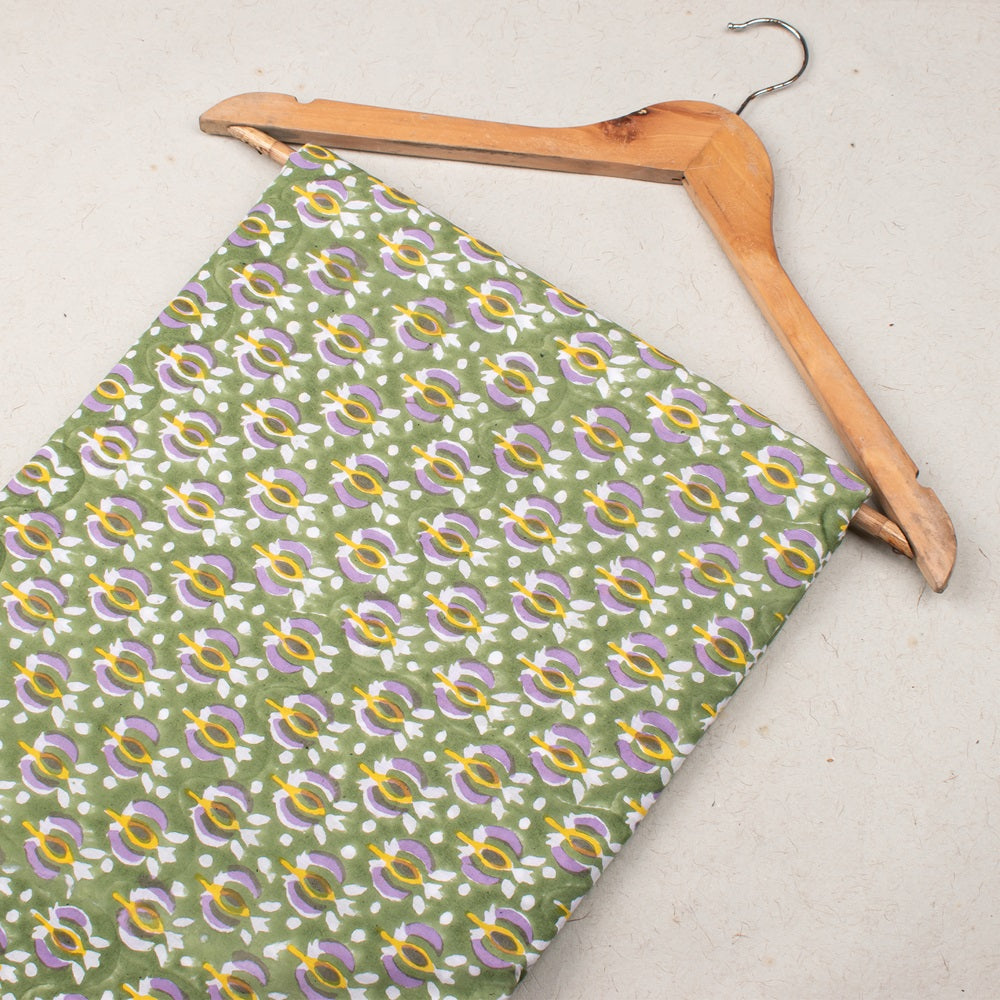 Hand Block Cotton Fabric by the Yard | Block Print Craft Fabric