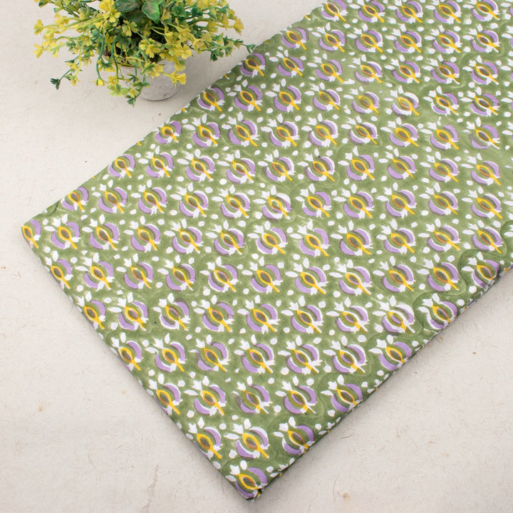 Hand Block Cotton Fabric by the Yard | Block Print Craft Fabric