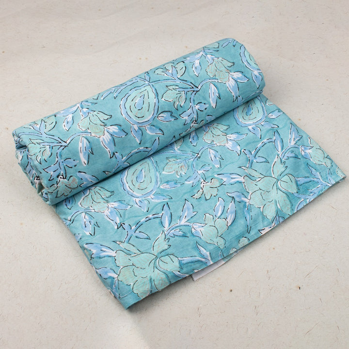 Floral Cotton Fabric by the Yard | Block Print Craft Fabric