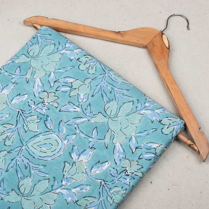 Floral Cotton Fabric by the Yard | Block Print Craft Fabric