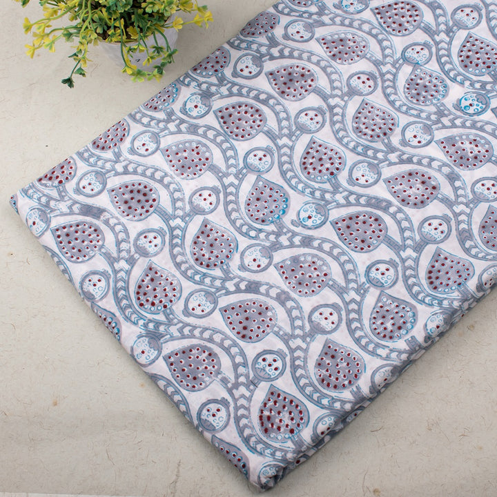Floral Cotton Fabric by the Yard | Block Print Craft Fabric