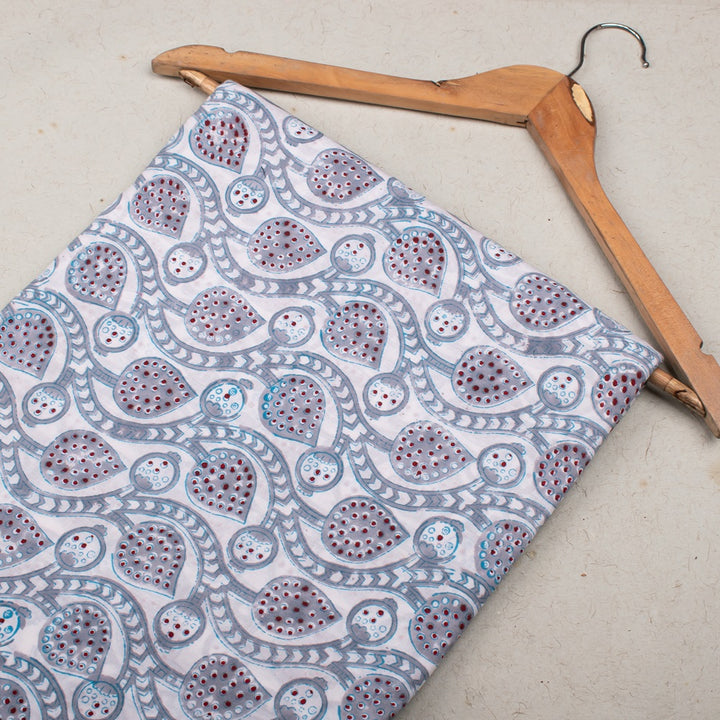 Floral Cotton Fabric by the Yard | Block Print Craft Fabric