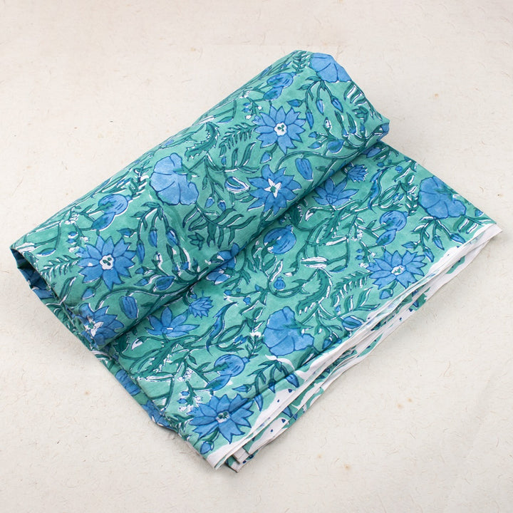Floral Cotton Fabric by the Yard | Block Print Craft Fabric