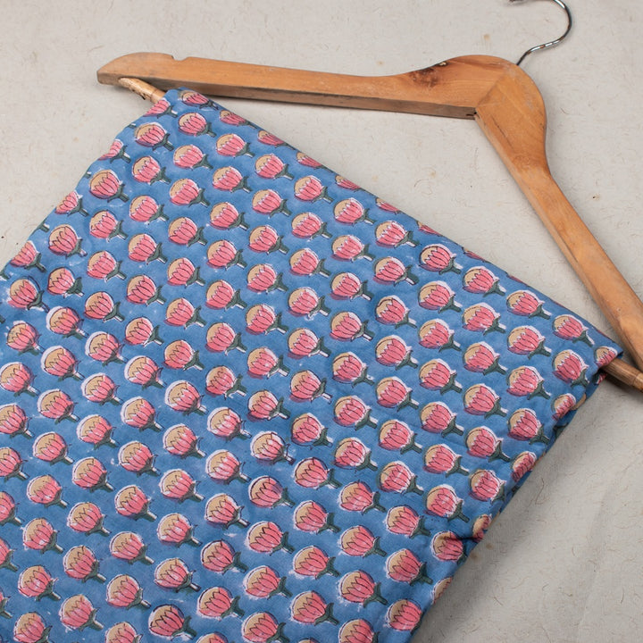 Floral Cotton Fabric by the Yard | Block Print Craft Fabric