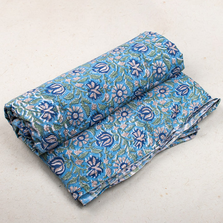 Floral Cotton Fabric by the Yard | Block Print Craft Fabric