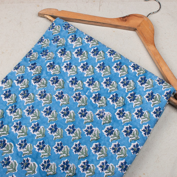 Floral Cotton Fabric by the Yard | Block Print Craft Fabric