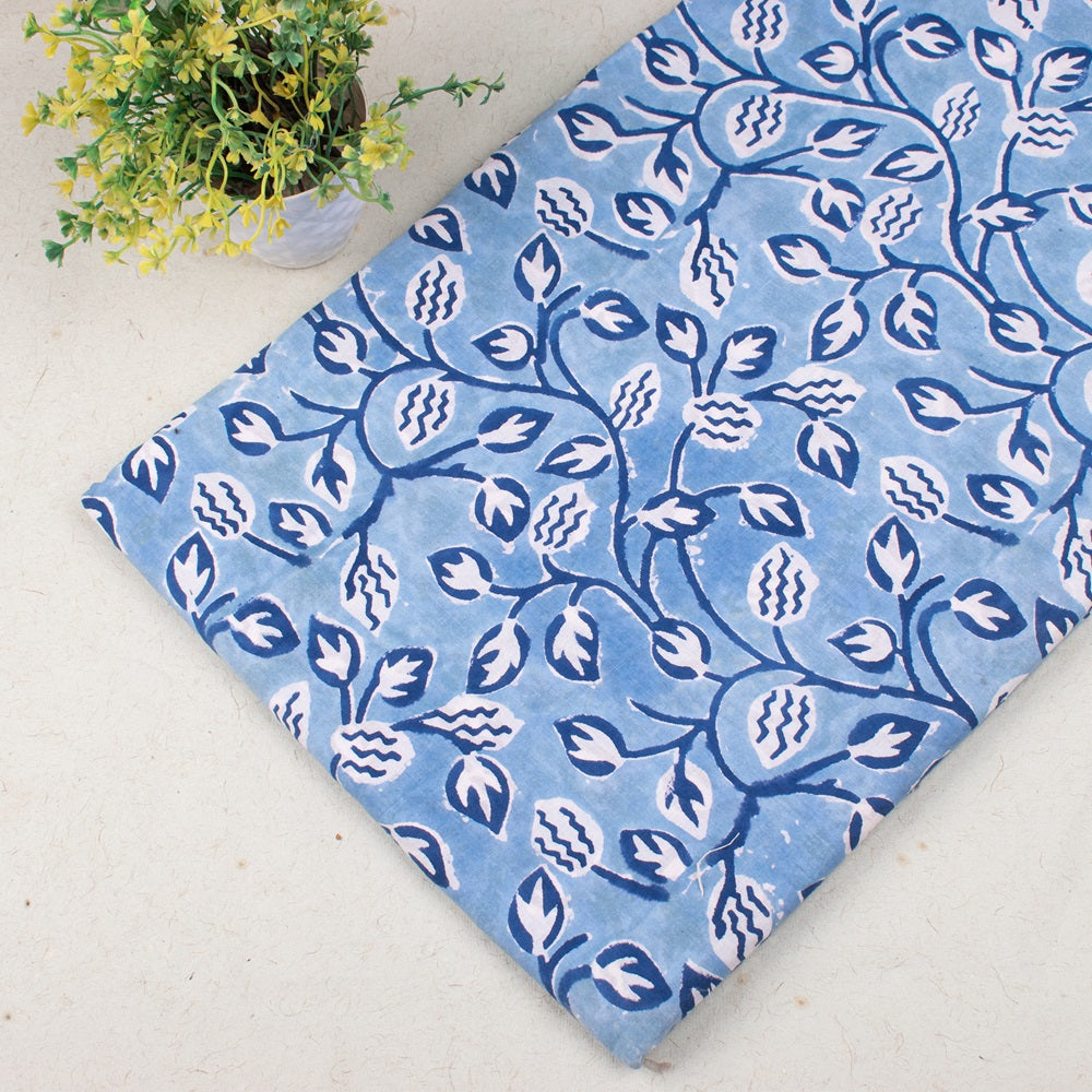 Floral Cotton Fabric by the Yard | Block Print Craft Fabric
