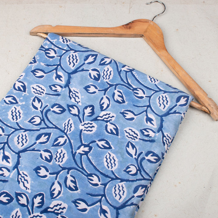 Floral Cotton Fabric by the Yard | Block Print Craft Fabric