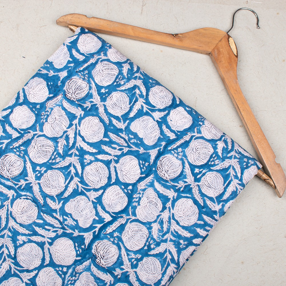 Floral Cotton Fabric by the Yard | Block Print Craft Fabric