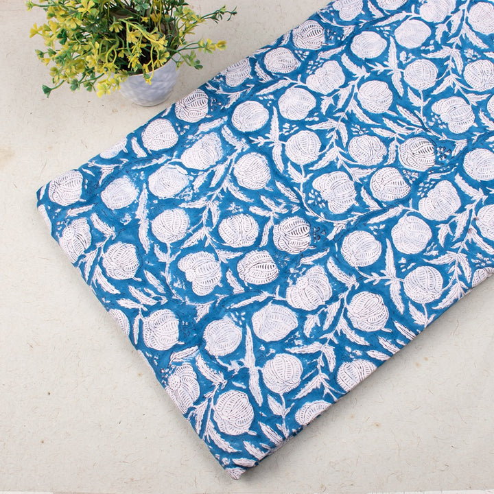 Floral Cotton Fabric by the Yard | Block Print Craft Fabric
