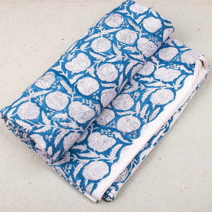 Floral Cotton Fabric by the Yard | Block Print Craft Fabric