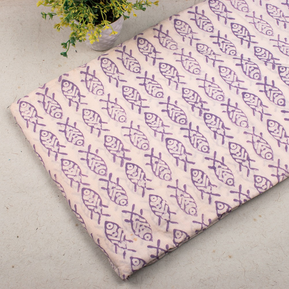 Floral Cotton Fabric by the Yard | Block Print Craft Fabric