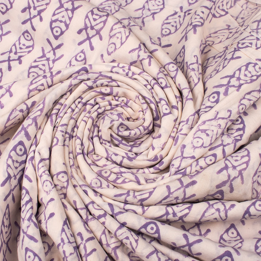 Floral Cotton Fabric by the Yard | Block Print Craft Fabric