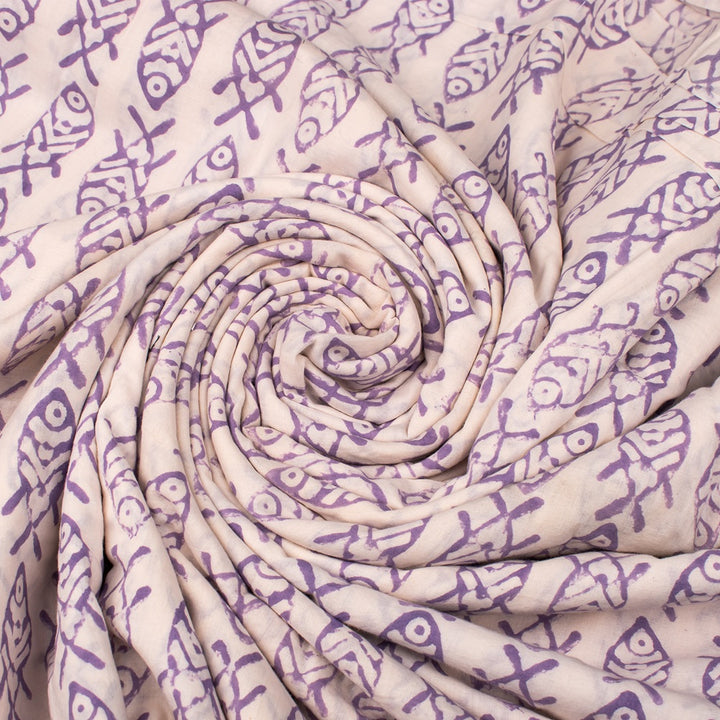 Floral Cotton Fabric by the Yard | Block Print Craft Fabric