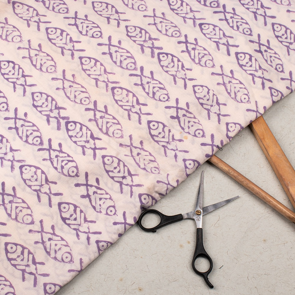 Floral Cotton Fabric by the Yard | Block Print Craft Fabric