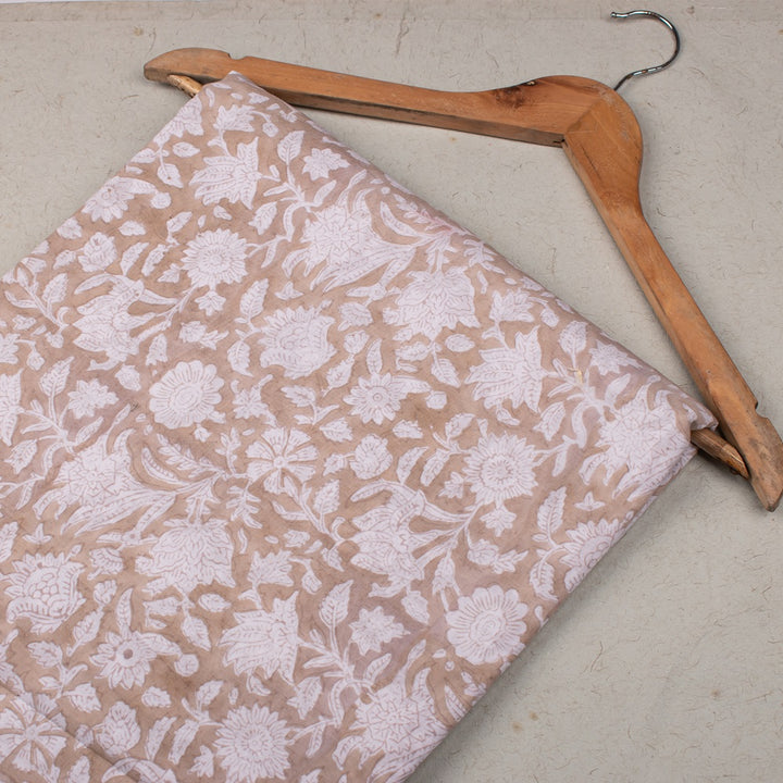Floral Cotton Fabric by the Yard | Block Print Craft Fabric