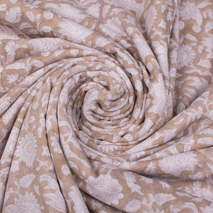 Floral Cotton Fabric by the Yard | Block Print Craft Fabric