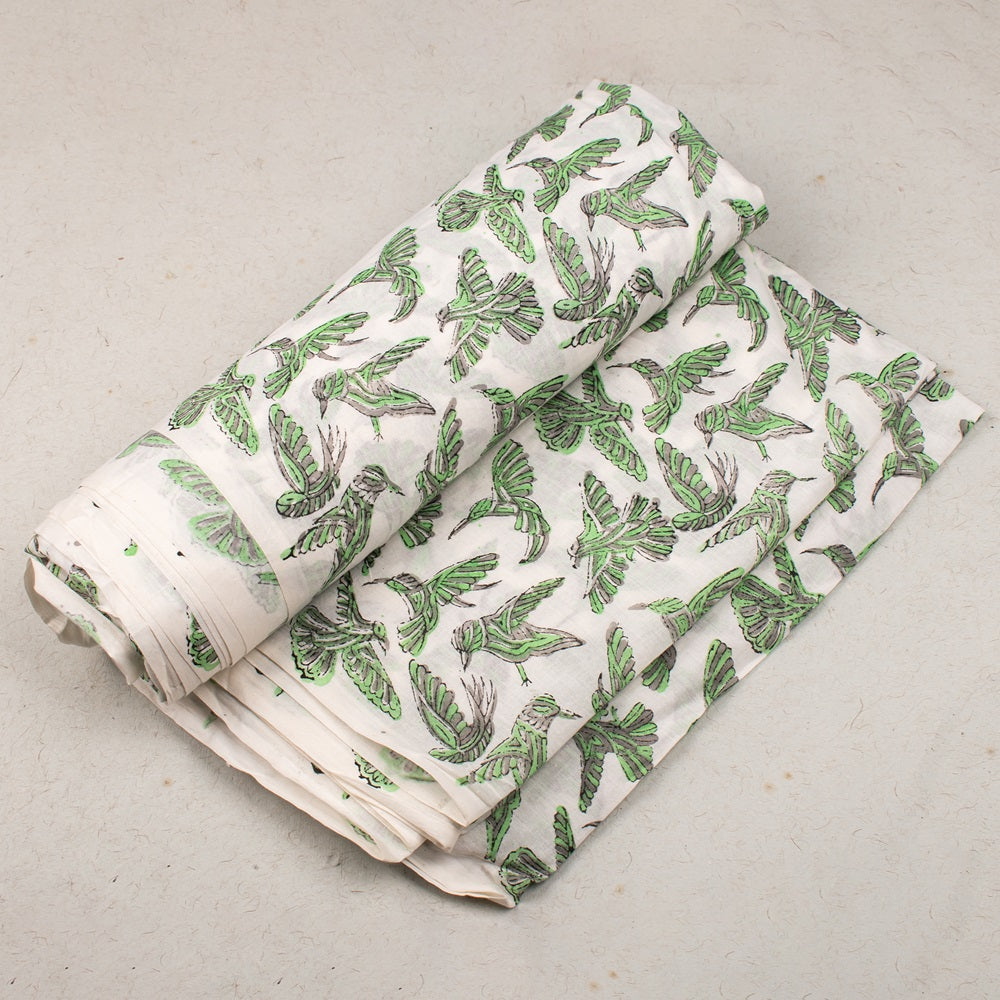 Floral Cotton Fabric by the Yard | Block Print Craft Fabric