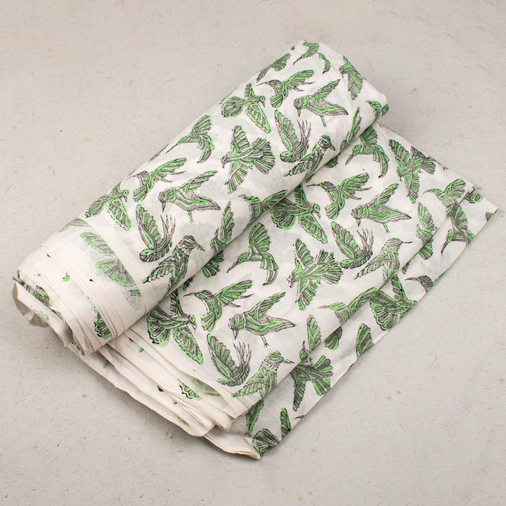 Floral Cotton Fabric by the Yard | Block Print Craft Fabric