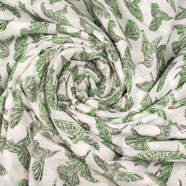 Floral Cotton Fabric by the Yard | Block Print Craft Fabric