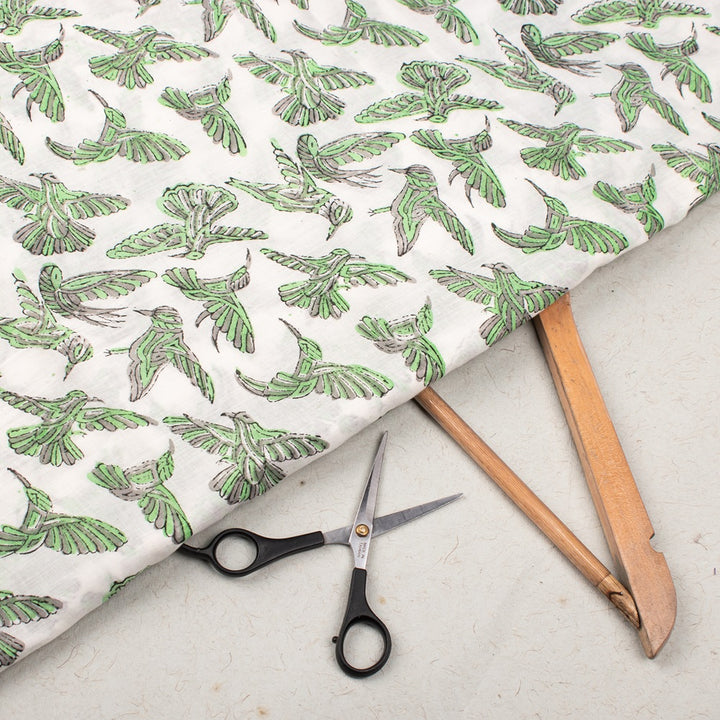 Floral Cotton Fabric by the Yard | Block Print Craft Fabric