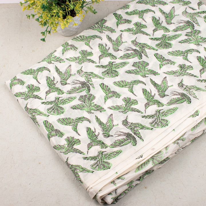 Floral Cotton Fabric by the Yard | Block Print Craft Fabric