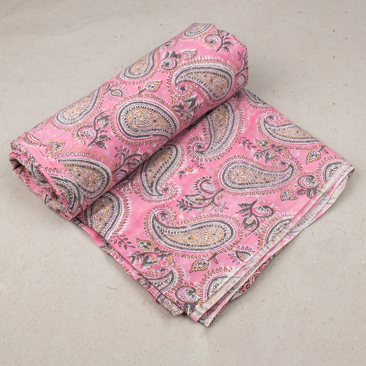 Floral Cotton Fabric by the Yard | Block Print Craft Fabric