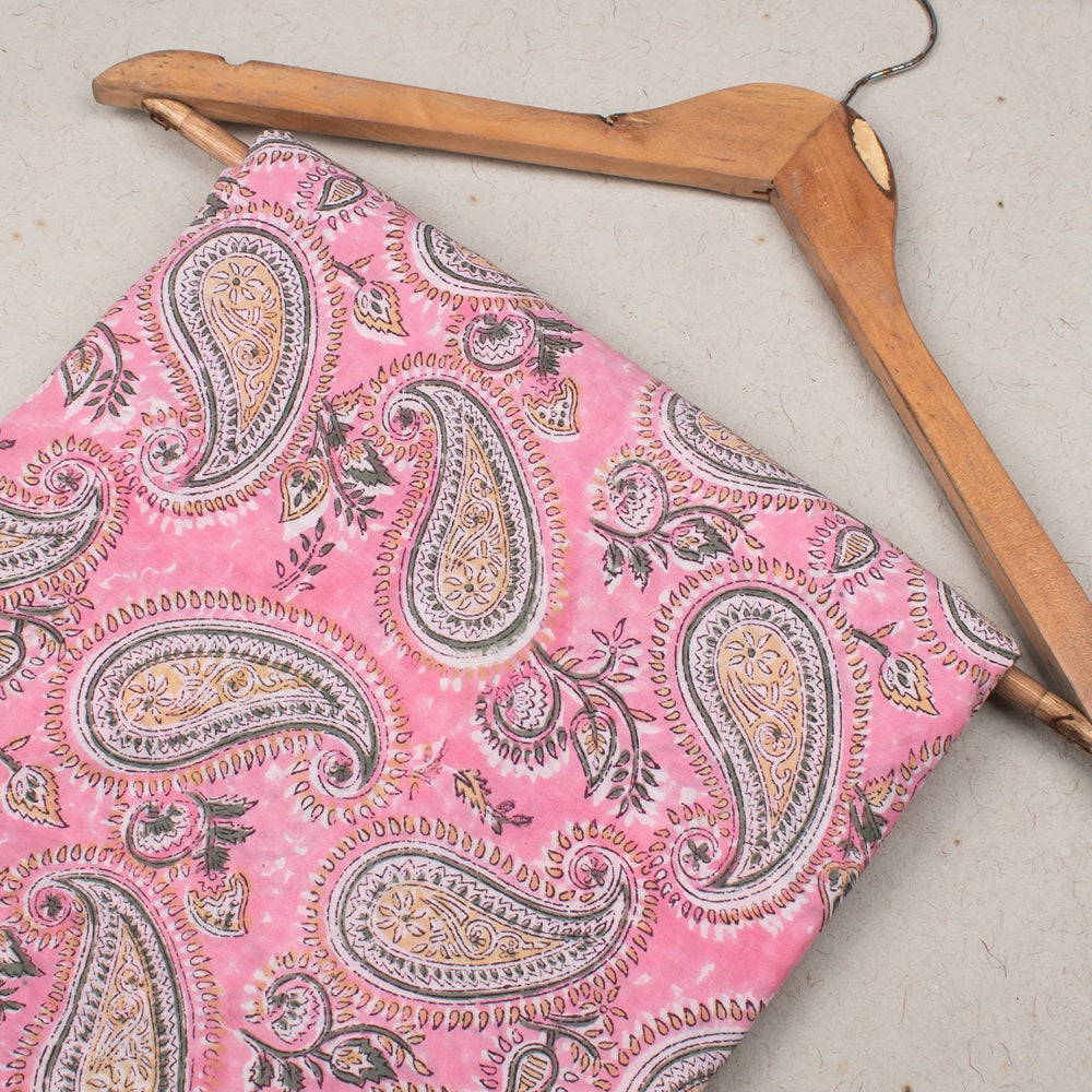 Floral Cotton Fabric by the Yard | Block Print Craft Fabric
