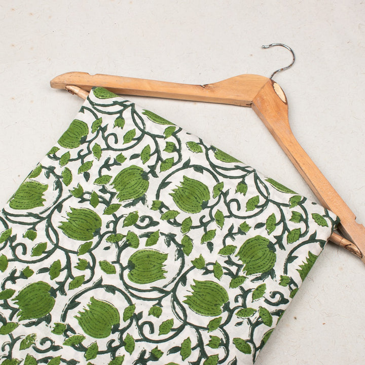 Floral Cotton Fabric by the Yard | Block Print Craft Fabric