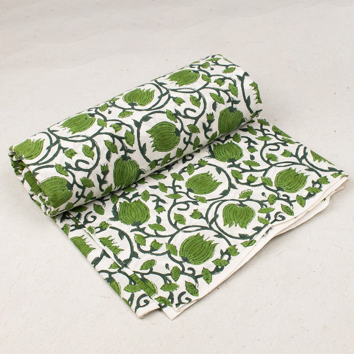 Floral Cotton Fabric by the Yard | Block Print Craft Fabric