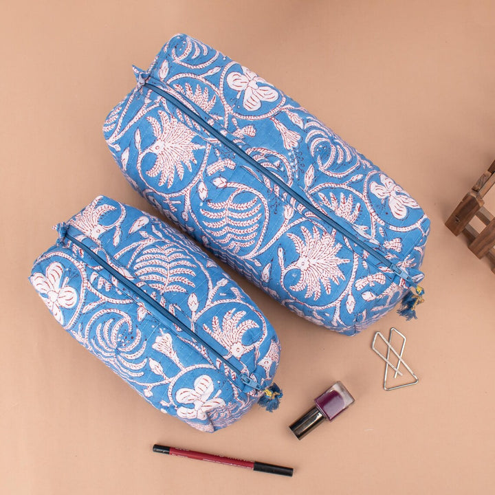 Hand Block Makeup Bag | Cotton Cosmetic Pouch &amp; Organizer