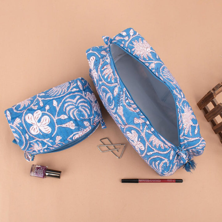 Hand Block Makeup Bag | Cotton Cosmetic Pouch &amp; Organizer