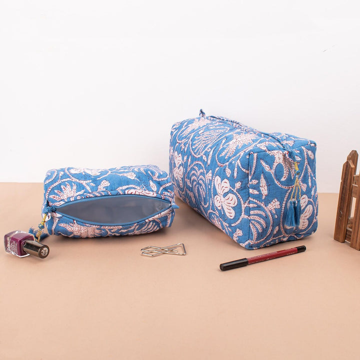 Hand Block Makeup Bag | Cotton Cosmetic Pouch &amp; Organizer