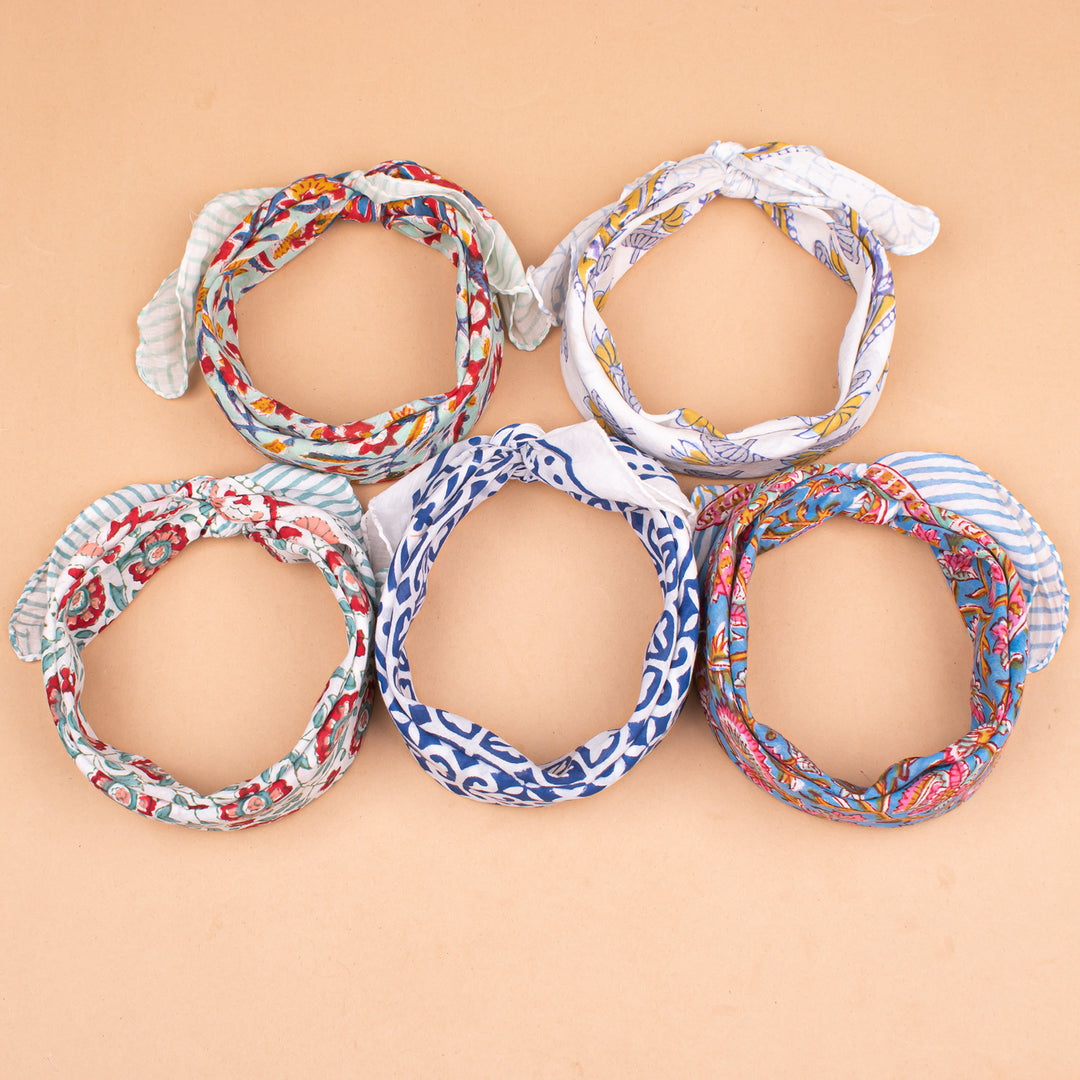 Set of 5 – Paisley Cotton Bandanas | Head Scarf &amp; Hair Wrap