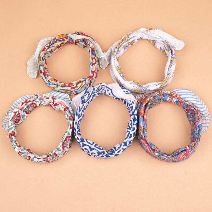 Set of 5 – Paisley Cotton Bandanas | Head Scarf &amp; Hair Wrap
